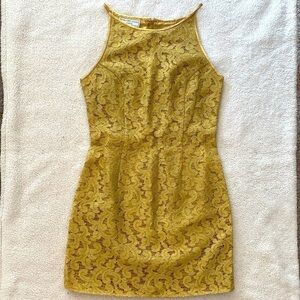 Gold Lace Dress Vintage 90’s Jessica McClintock